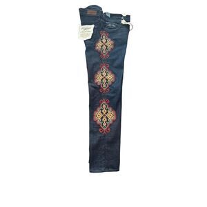 Lucky Brand Legend Sienna Cigarette Jeans Womens 29 Skinny Embroidered Swarovski